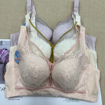 玉姿一族7855女士文胸C罩杯薄款无钢圈大胸显小收副乳上托透气