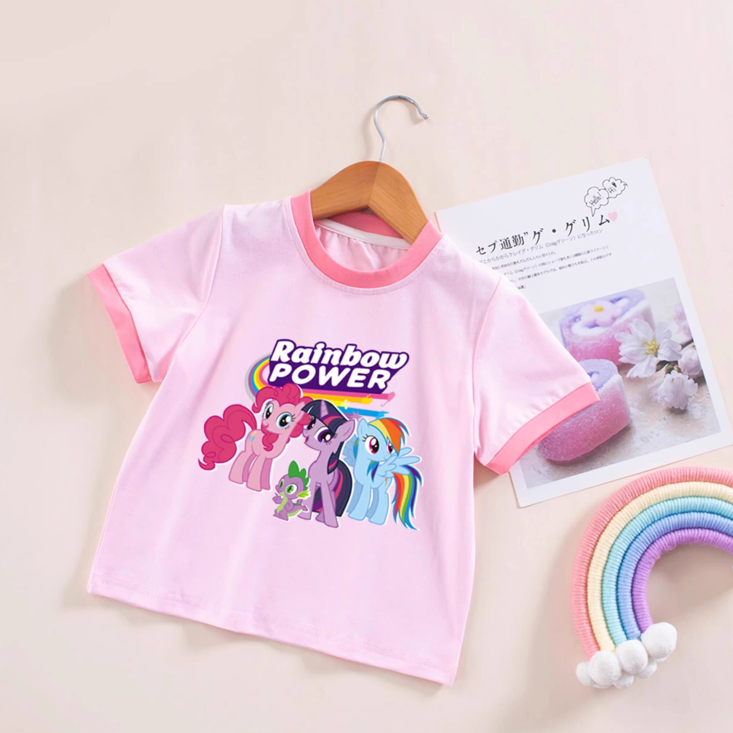 女童夏季韩版洋气短袖女孩纯棉T恤上衣儿童半袖体恤小马宝莉衣服