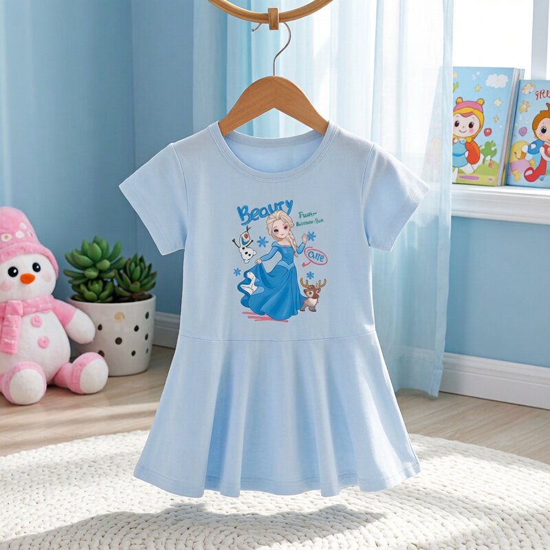 女童夏季纯棉短袖连衣裙