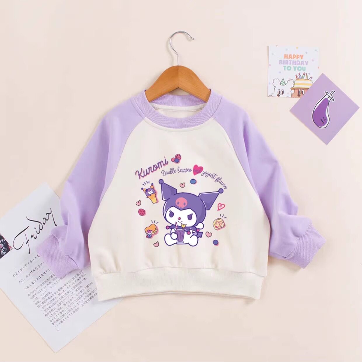 2024儿童库洛米春秋卫衣女童春装美乐蒂洋气上衣女宝宝纯棉长袖衫