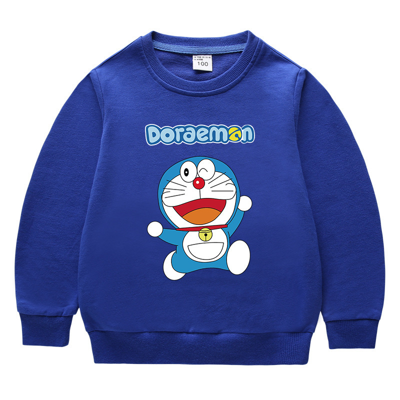 2023春秋哆啦A梦韩版中小童3叮当猫圆领卫衣儿童纯棉男女宝宝长袖
