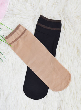 绿康春秋冬季高级女式黑色天鹅绒牛奶丝天鹅绒短袜肤色加厚中筒袜