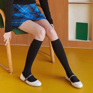 厚木小腿袜女秋冬 JK日本中筒丝袜中厚款80D短中筒膝下袜子黑色