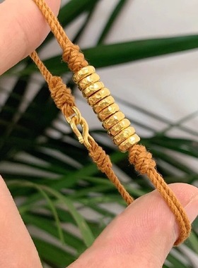 「橘色庄园」瑞丽铜镀沙金盘缠手链新款高级感轻奢时尚纯手工编织