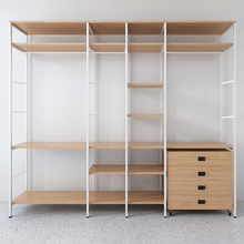 实木衣柜家用卧室衣橱简易衣柜无门步入式开放式挂衣架落地衣帽间