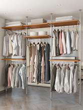 金属衣柜2025新款爆款家用卧室实木钢架顶天立地衣架衣帽间开放式