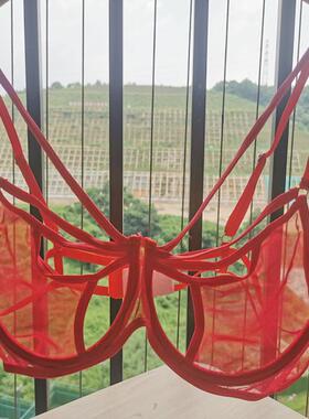 70-90 镂空性感网纱大码文胸 超薄款 大胸显小 欧美外贸透视内衣