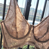 六排扣75 大胸显小外贸内衣水晶杯 法式 85C 欧美蕾丝提花性感文胸