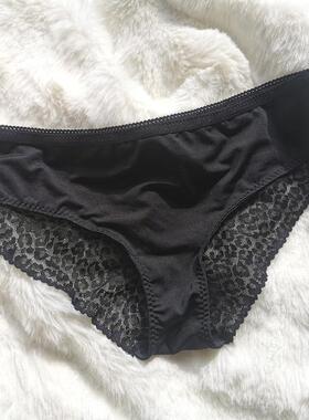 S-XL 外贸蕾丝性感三角裤 黑色女式大码内裤 欧美镂空底裤