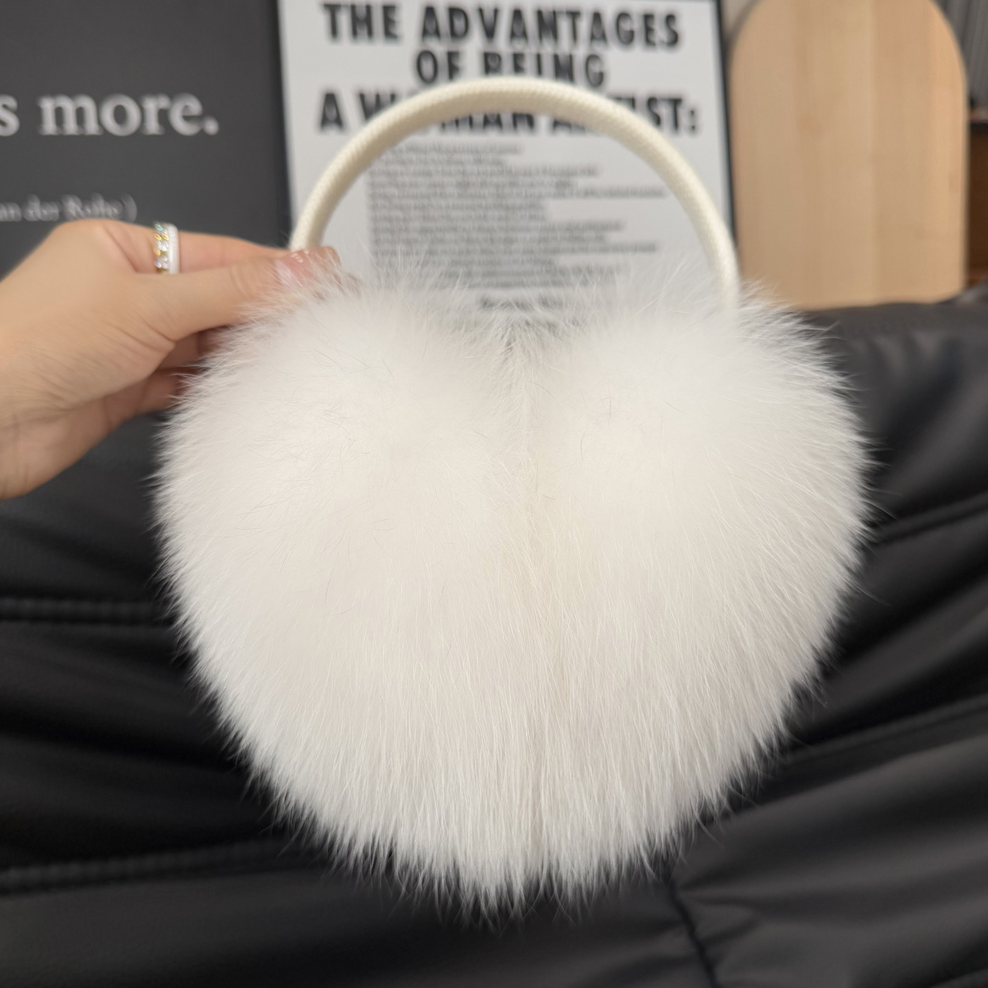 真狐狸毛超大耳捂耳罩耳包秋冬女毛绒耳暖可爱保暖加厚可调节