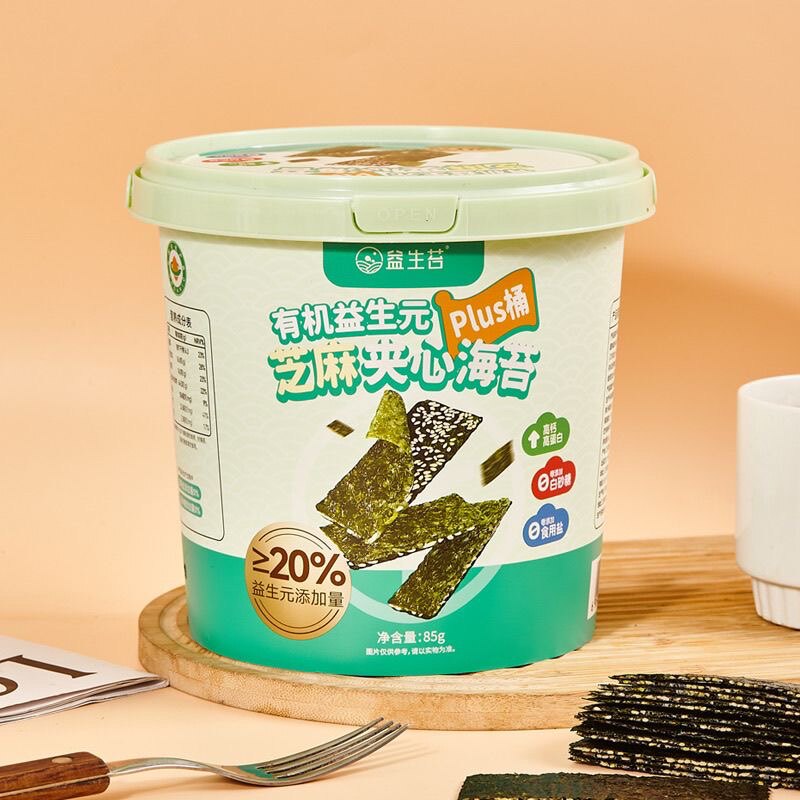 益生苔有机益生元芝麻夹心海苔孕妇儿童健康休闲即食零食脆片海苔