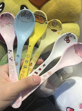 日单正版三*鸥餐具布丁狗大耳狗kitty双子星pc狗卡通树脂勺叉子