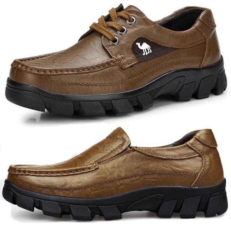 保罗 骆驼工装男鞋户外真皮透气商务休闲皮鞋软底爸爸鞋厚底防水,流行男鞋,休闲皮鞋,淘宝优惠券,粉丝福利购,淘宝优惠卷