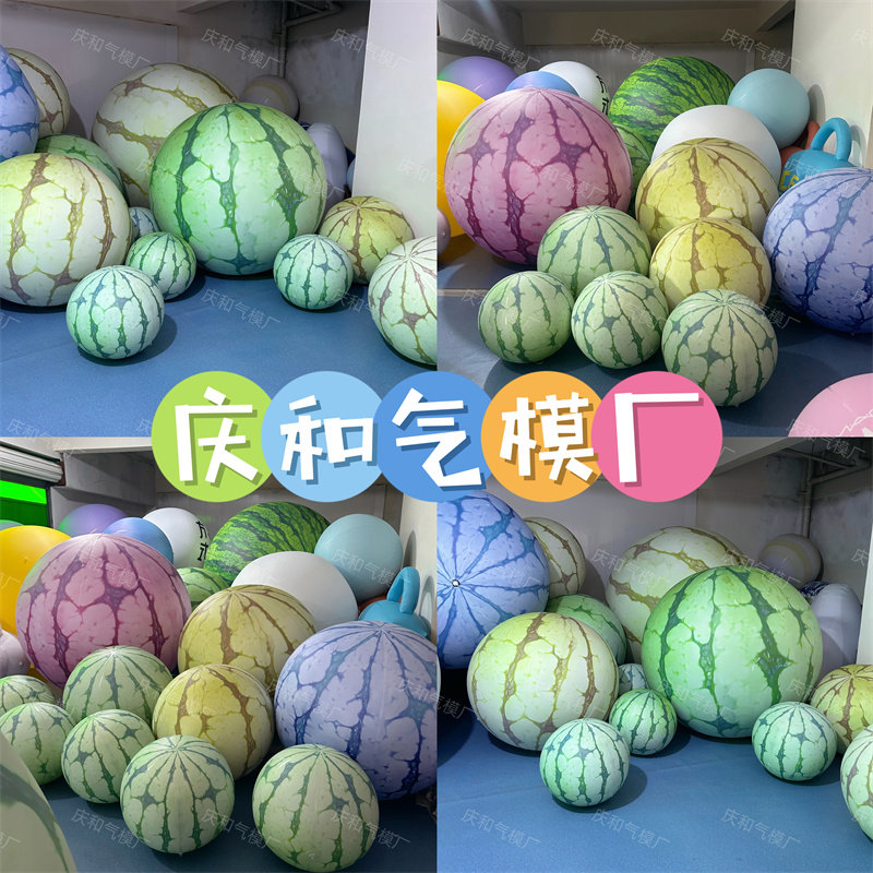 PVC充气西瓜气模圆西瓜半圆西瓜西瓜片支持定制商场景区美陈装饰