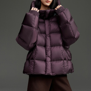 90白鹅绒羽绒服女款高端女短款连帽保暖高级感加厚外套冬季25新款