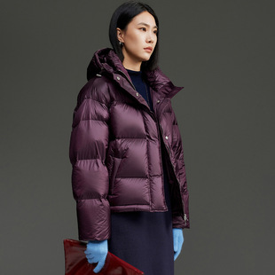 2025新款 渴盼小个子鹅绒羽绒服女短款 高级感连帽宽松加厚外套冬季