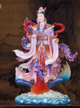 九天玄女娘娘汉白玉佛堂供奉摆件
