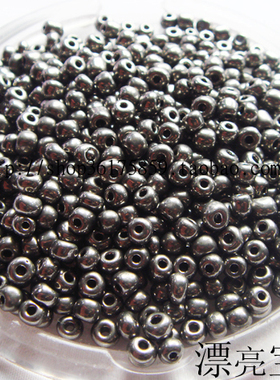 DIY散珠 4mm银色玻璃米珠 项链手链手工串珠材料配件 15克约200颗