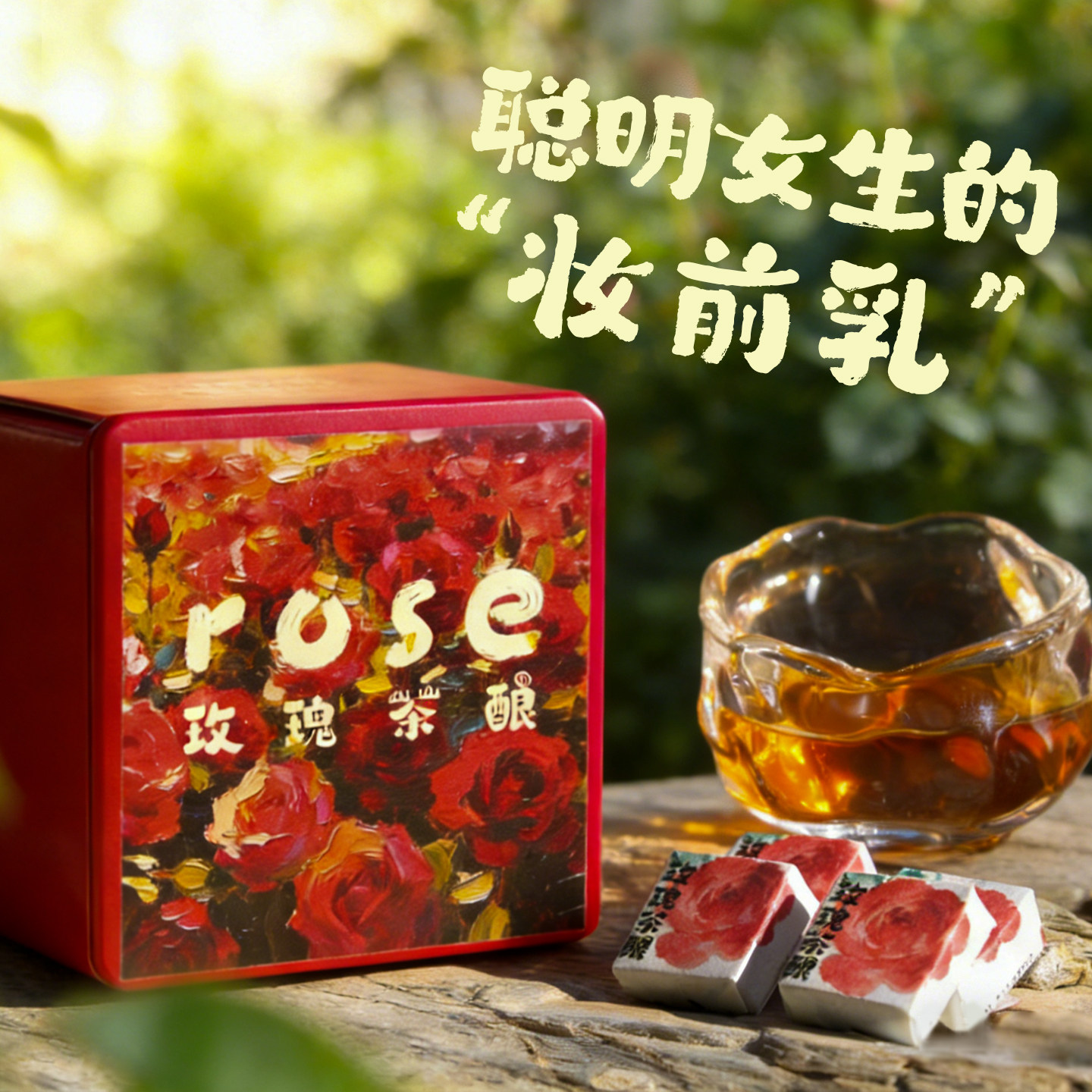 玫瑰茶酿冰岛普洱茶古树熟茶迷你小沱茶小茶饼红茶口粮自己喝浓香