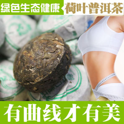 200粒包邮 正品荷叶普洱茶生茶 荷叶茶 茶叶迷你小沱茶 好茶不碎