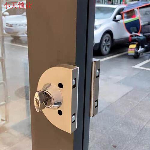 有框门锁木门锁铝合金双门双开玻璃门锁不锈钢防盗锁商铺中央门.