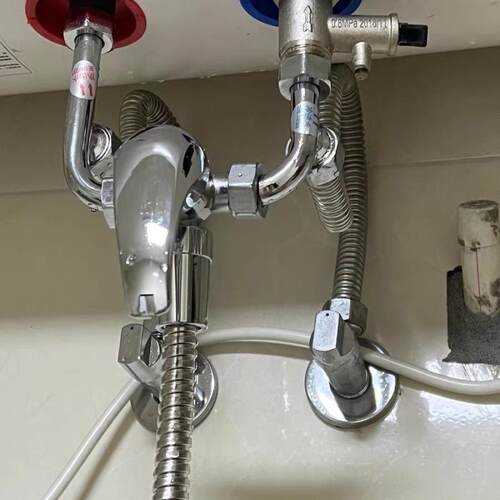 电热水器混水阀u型冷热水龙头明装淋浴的混合通用开关配件大全.
