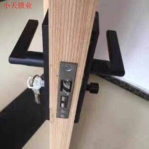 门把手把手静音锁锁门锁具家用通用型门锁实木黑色卧室房门锁室.