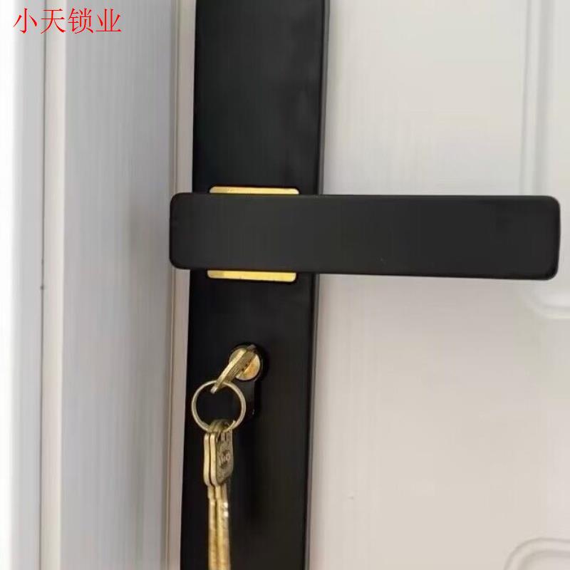 木门室内卧室房门锁家用通用性黑色锁具三件套静音锁老式旧门换.