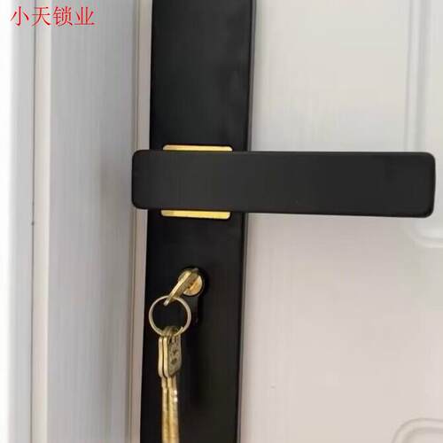 木门室内卧室房门锁家用通用性黑色锁具三件套静音锁老式旧门换.