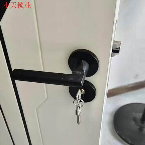 室内门锁锁具房间门把手静音家用磁吸锁分体黑色房门锁卧室木门.