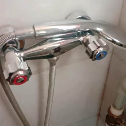 双开关淋浴花洒龙头浴室浴缸水龙头冷热精铜双把双切入墙式混水.