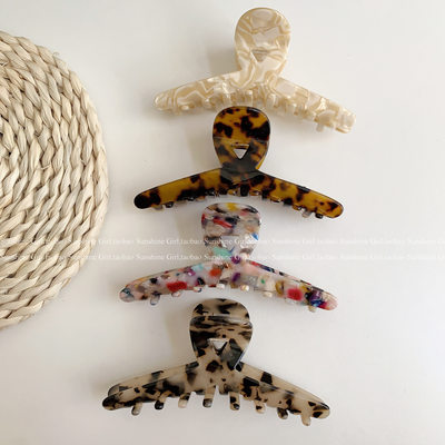 醋酸法式风豹纹抓夹ins复古发卡