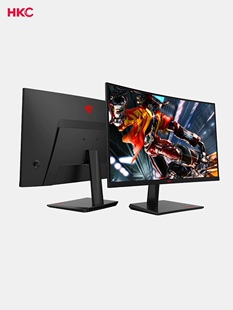 hkc显示器27/24寸2k 144hz电竞直面曲面高端屏幕ips va 170 165