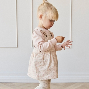 Kay女童时髦爱心背带裙牛仔裤 新西兰Jamie 直筒洋气 新款 2025春季