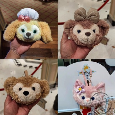 香港迪士尼贝儿达菲雪莉玫玫饼饼大头毛公仔挂件短绳可爱零钱小包