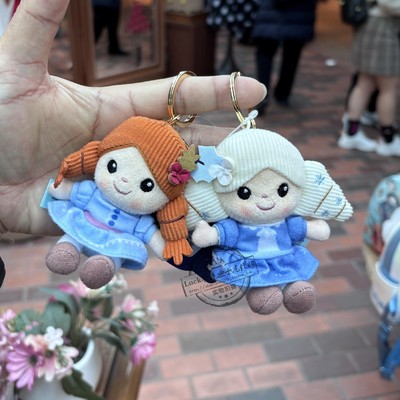 香港迪士尼冰雪宝奇缘包挂件 爱莎安娜公主卡通Q版迷你可爱钥匙扣