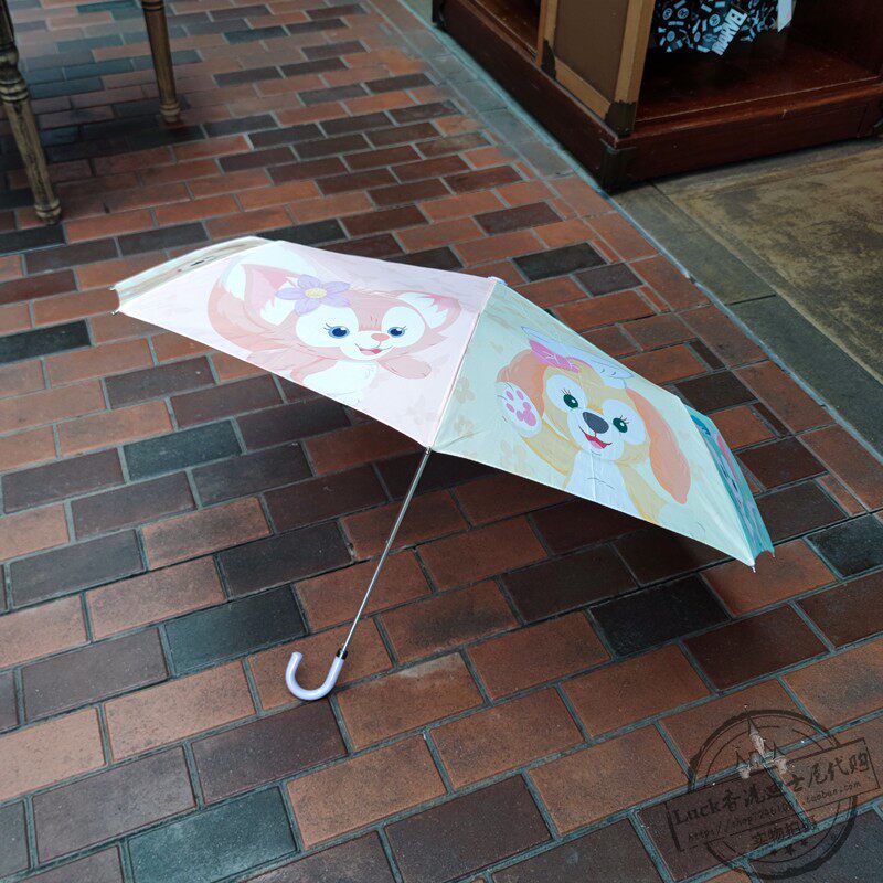 香港迪士尼乐园晴雨伞达菲玫玫贝儿饼饼卡通防紫外线折叠太阳伞