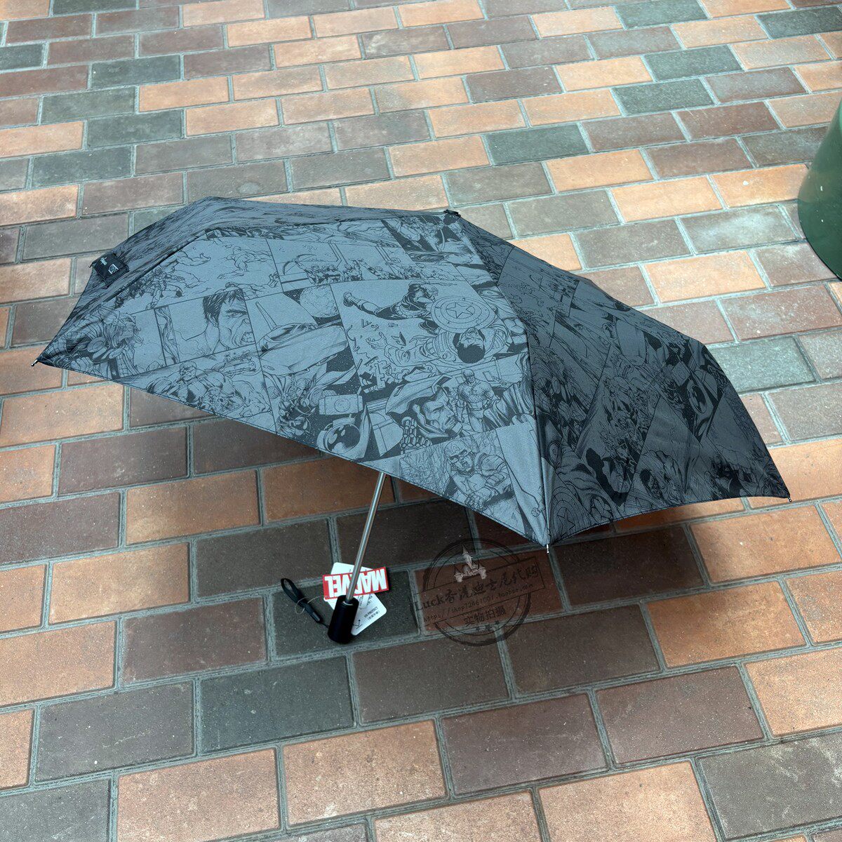 香港迪士尼晴雨太阳伞漫威英雄卡通遮阳防紫外线折叠防晒伞