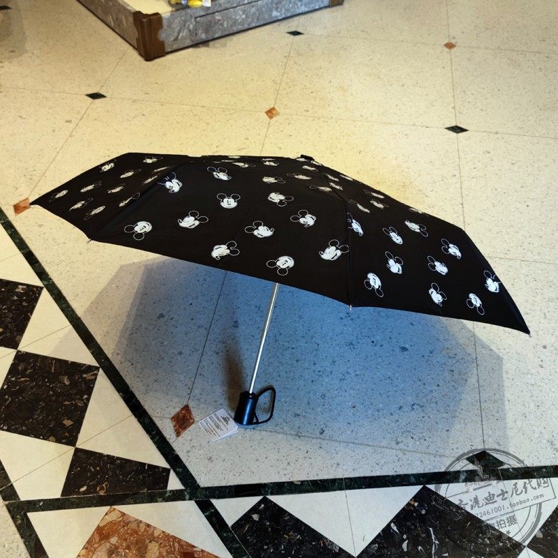 香港迪士尼乐园晴雨伞米奇DISNEY自动伸缩防紫外线折叠两用太阳伞