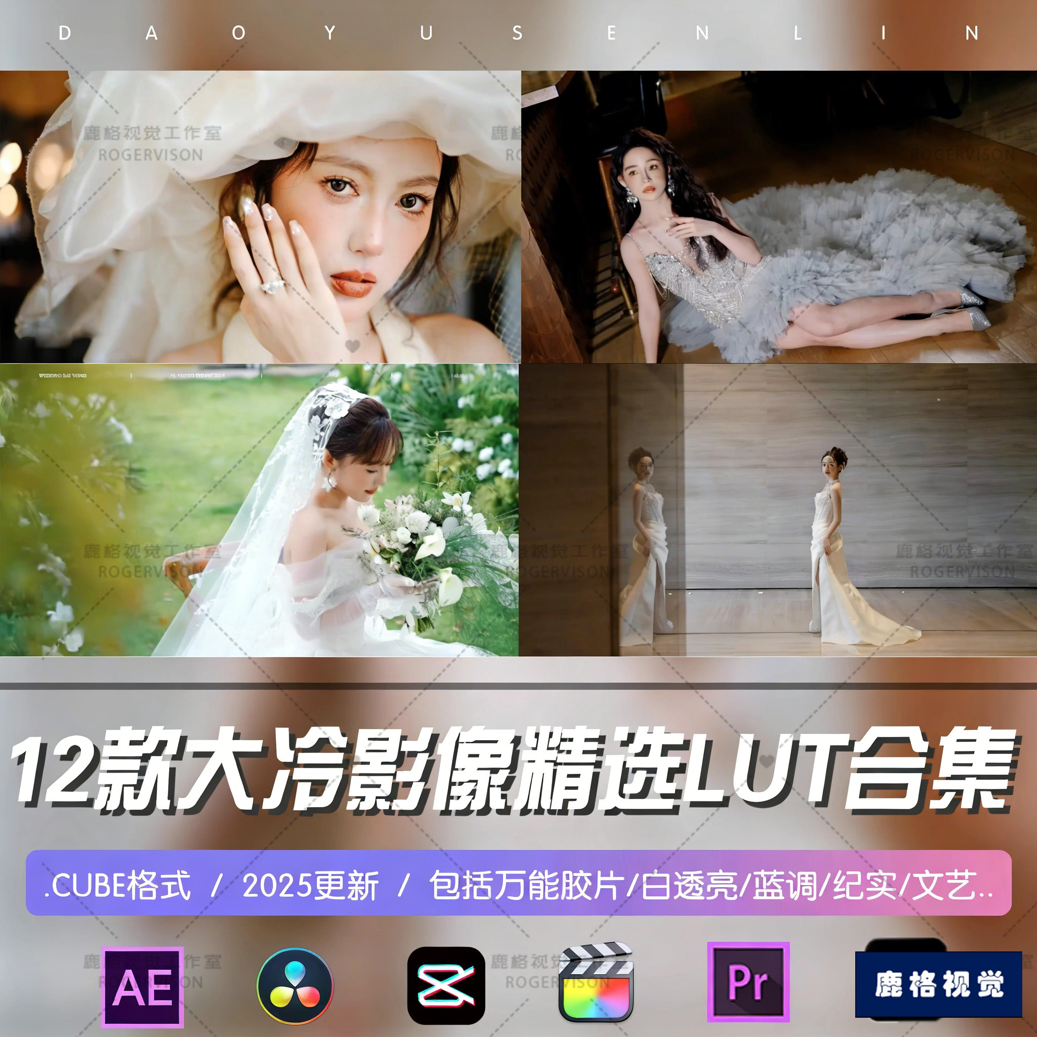 大冷影像清新胶片白透电影氛围时尚婚礼LUT预设人像万能调色/滤镜