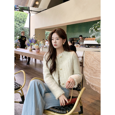 【TKIKI】羊毛小香风外套女 重工白富美高定奢牌香香短款上衣