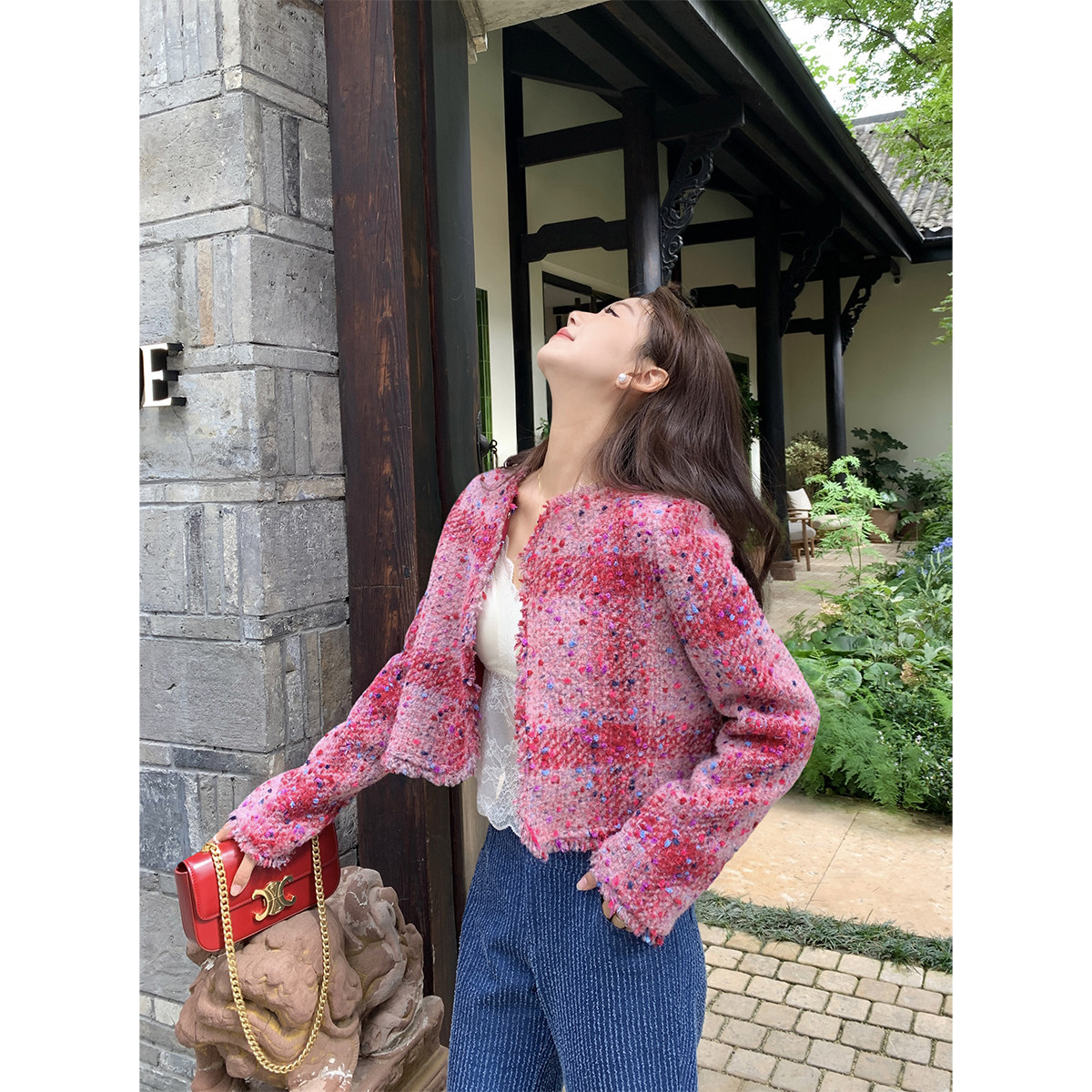 【TKIKI】高定重工轻奢羊毛小香风外套女 气质奢贵高端上衣女