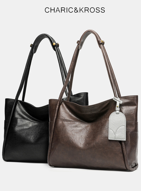 CHARIC&KROSS大容量托特包女2025新款秋冬慵懒百搭通勤单肩包大包