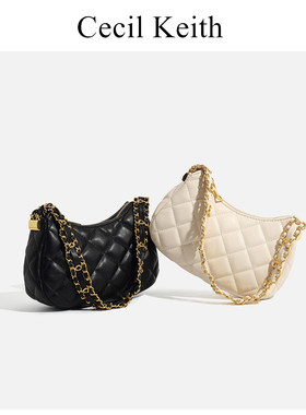 CHARICKROSS2024新款腋下包女23k单肩包围链嬉皮包链条包小香风包