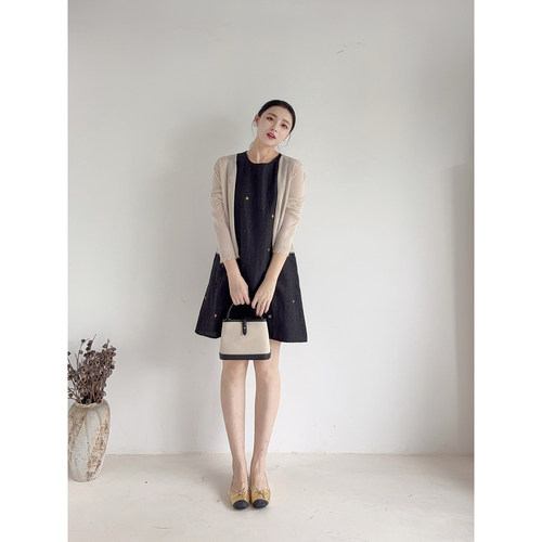 李cc·北辰星落刺绣复古高质感无袖连衣裙女夏