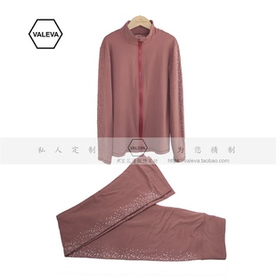 VALEVA滑冰训练服专业花样滑冰服成人儿童溜冰服定制镶钻上衣裤子