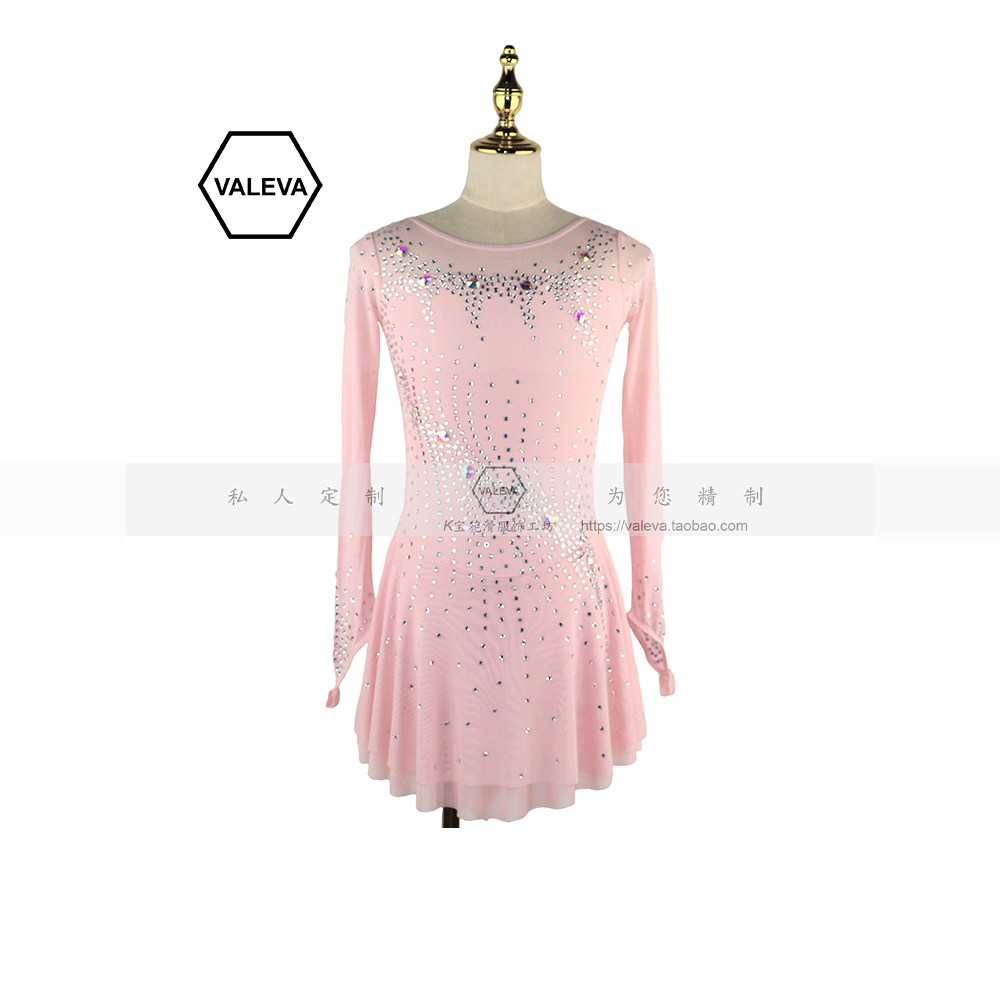 VALEVA花样滑冰表演服定制钻闪亮