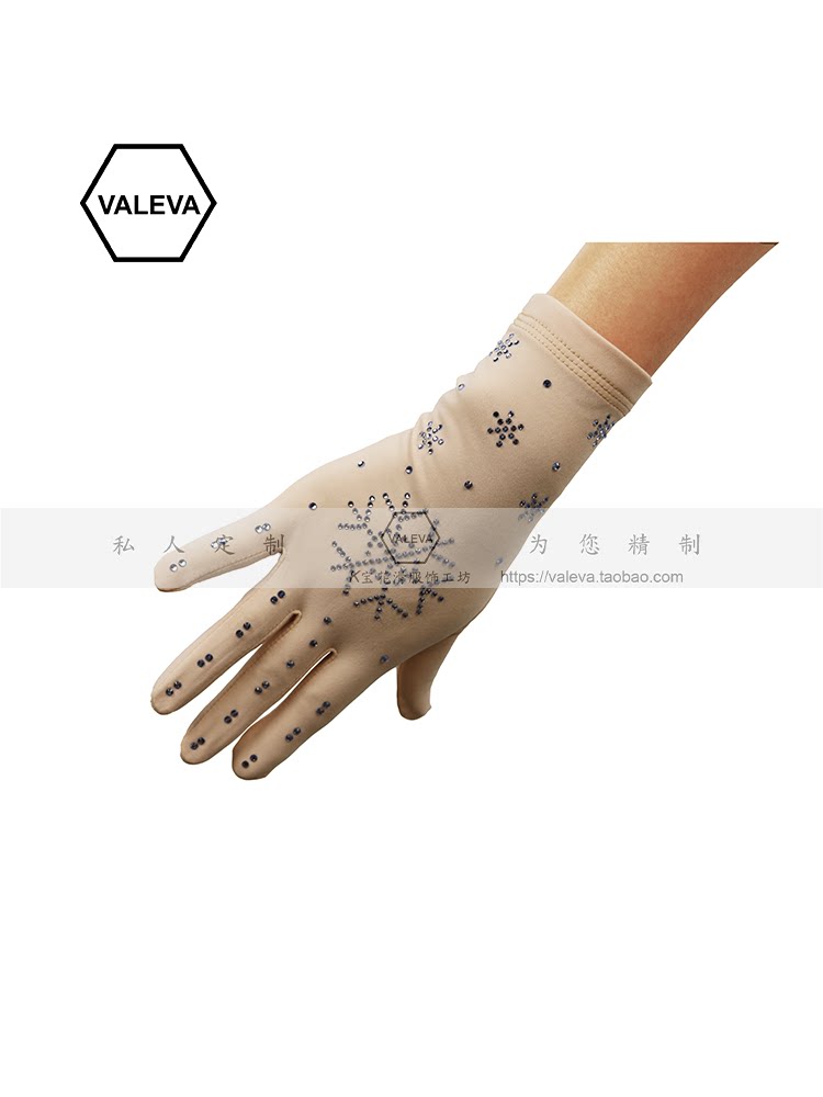 VALEVA花样滑冰手套包邮烫钻图片