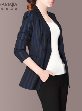条纹小西装外套2025春装时尚英伦风气质韩版职业装潮西服单件C331