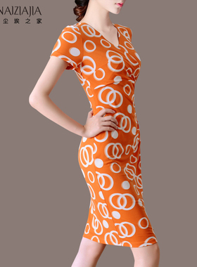 连衣裙夏装连衣裙尘埃之家夏装新款通勤优雅时尚短袖大码修身裙